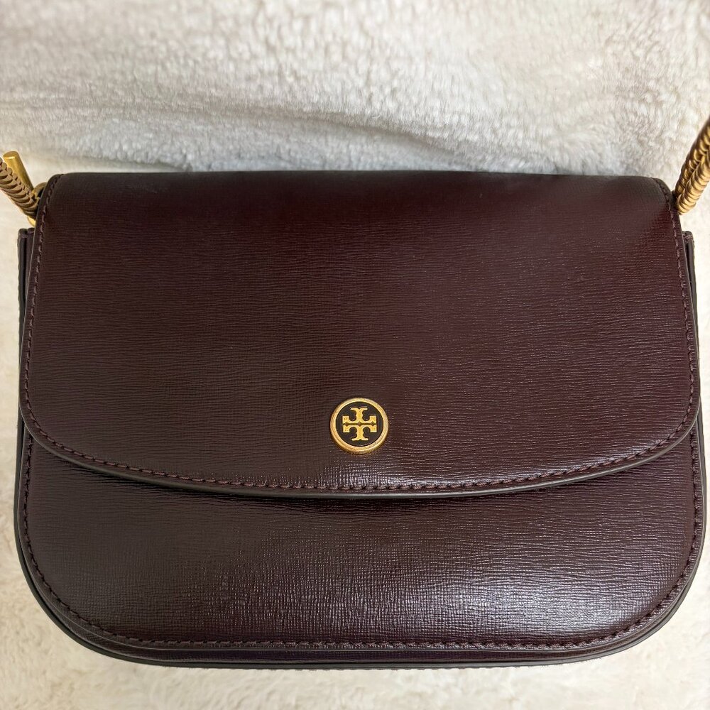 Gorgeous Tory Burch Robinson Convertible Bag Deep Wine Color - Picture 10 of 15